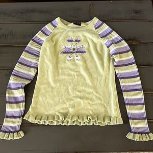 Cute green and purple 80’s style shirt.
